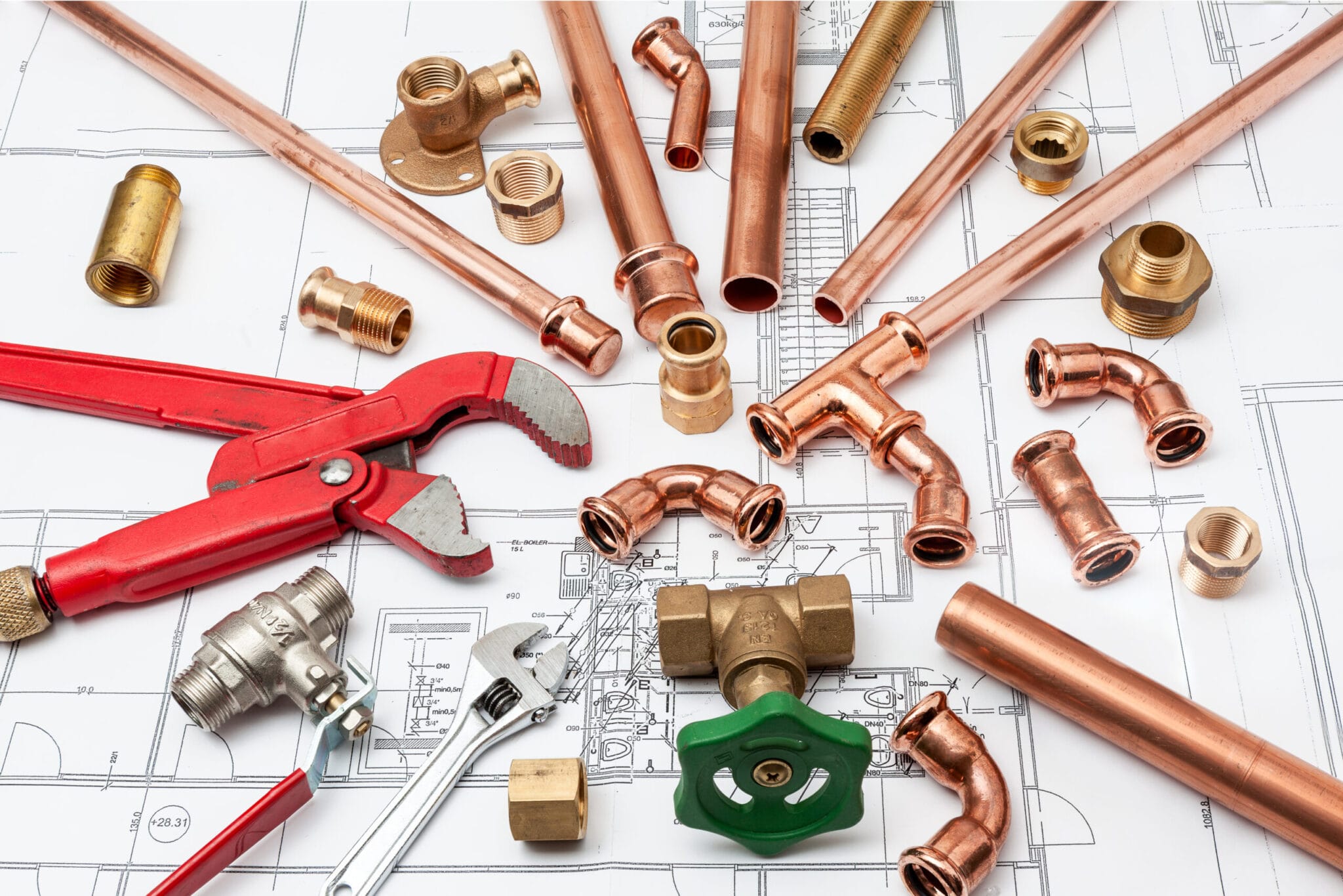 Copper pipe fittings and plumbing parts for Casa Grande, Arizona repairs